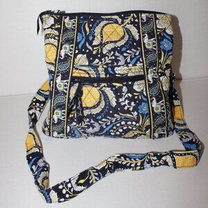 Vera Bradley Ellie Blue and Yellow Elephant Paisley Crossbody Bag